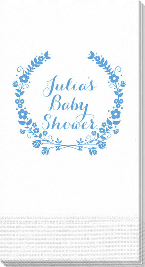 Floral Laurel Wreath Guest Towels